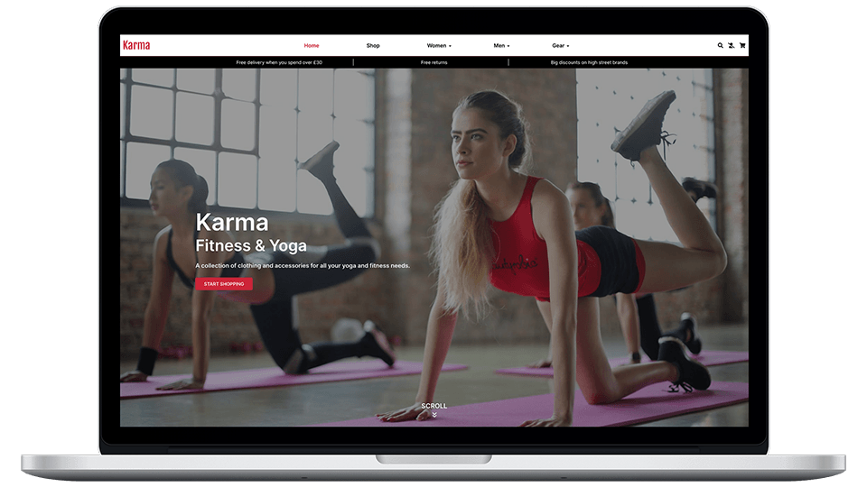 Karma Fitness screenshot on macbook screen